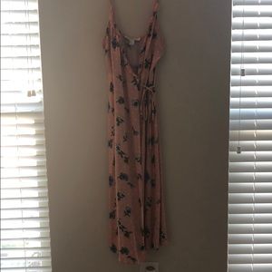 Salmon Pink Floral Dress
